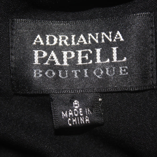 Adrianna Papell Dress Boutique Sz 8 Black Velveteen Polyester Spandex Dress