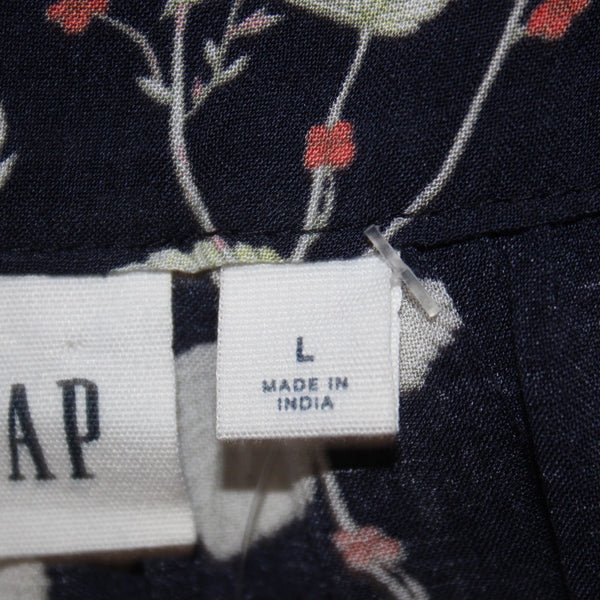 Gap Top NEW $40 Sz L Navy Multi Color Floral Square Neck 100% Modal Top