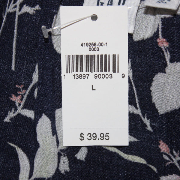 Gap Top NEW $40 Sz L Navy Multi Color Floral Square Neck 100% Modal Top