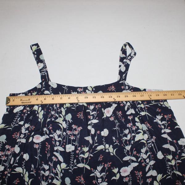 Gap Top NEW $40 Sz L Navy Multi Color Floral Square Neck 100% Modal Top