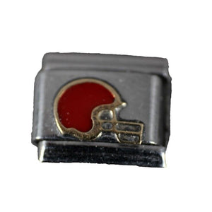 IF Compostion Red Helmet Stainless Steel Enamel Elastic Stretch Chain Link Charm