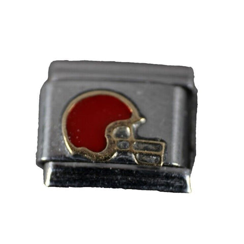 IF Compostion Red Helmet Stainless Steel Enamel Elastic Stretch Chain Link Charm