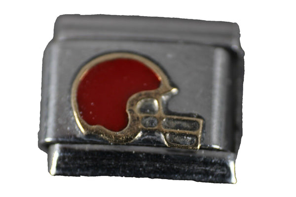 IF Compostion Red Helmet Stainless Steel Enamel Elastic Stretch Chain Link Charm