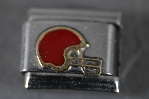 IF Compostion Red Helmet Stainless Steel Enamel Elastic Stretch Chain Link Charm