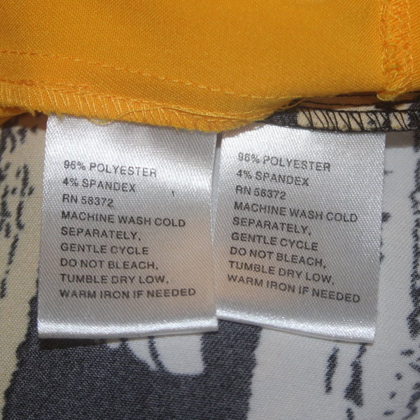 I Le Dress Sz 14 Black Yellow White 2 Pc Pencil Polyester Spandex Dress