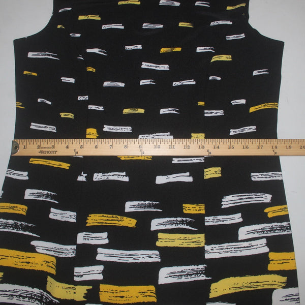 I Le Dress Sz 14 Black Yellow White 2 Pc Pencil Polyester Spandex Dress