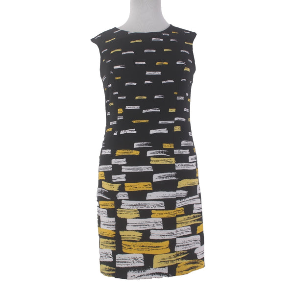 I Le Dress Sz 14 Black Yellow White 2 Pc Pencil Polyester Spandex Dress