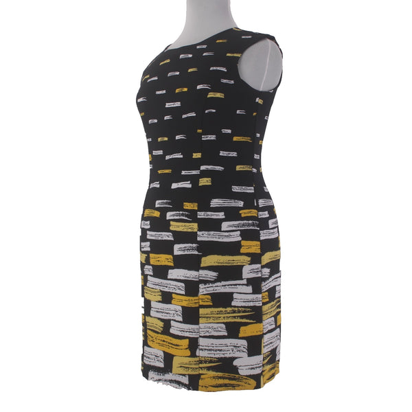 I Le Dress Sz 14 Black Yellow White 2 Pc Pencil Polyester Spandex Dress