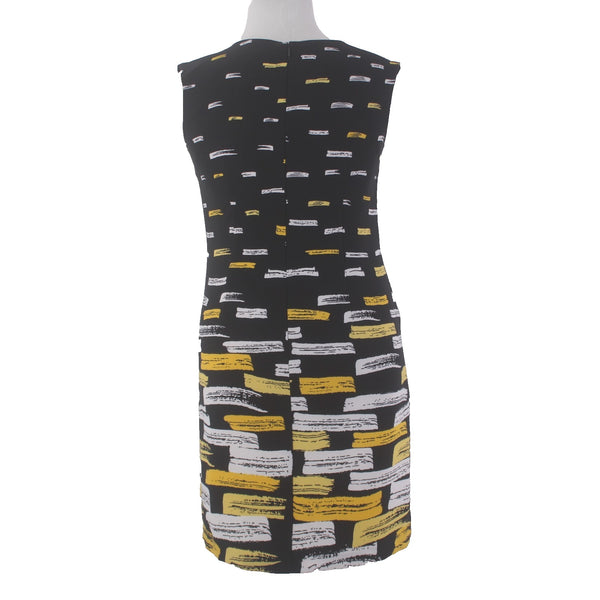 I Le Dress Sz 14 Black Yellow White 2 Pc Pencil Polyester Spandex Dress