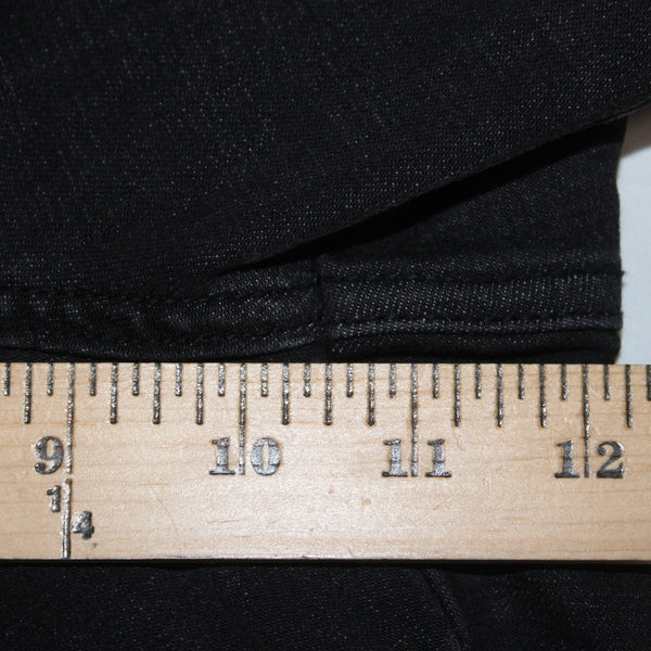 Joseph Ribkoff Jeans Sz 18 x 28 Charcoal Silver Crystal Embellish Raw Hem Jeans