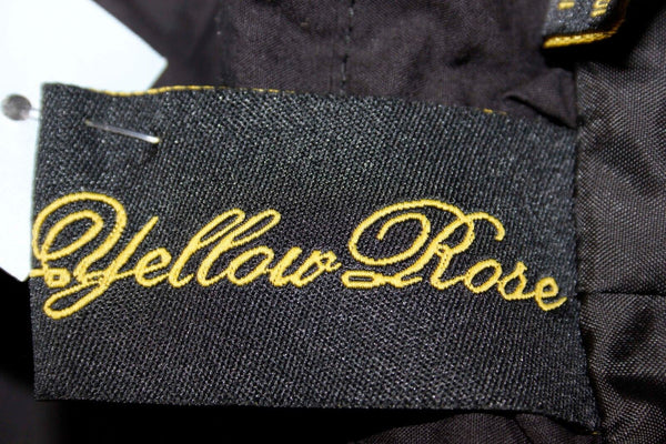 Yellow Rose Sz M Black Shirred Sides Button Front Cotton Poly Lined Jacket
