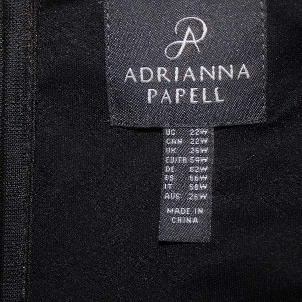 Adrianna Papell Jumpsuit NEW $199 Sz 22W x 29 Black Ruffled Blouson Polyester