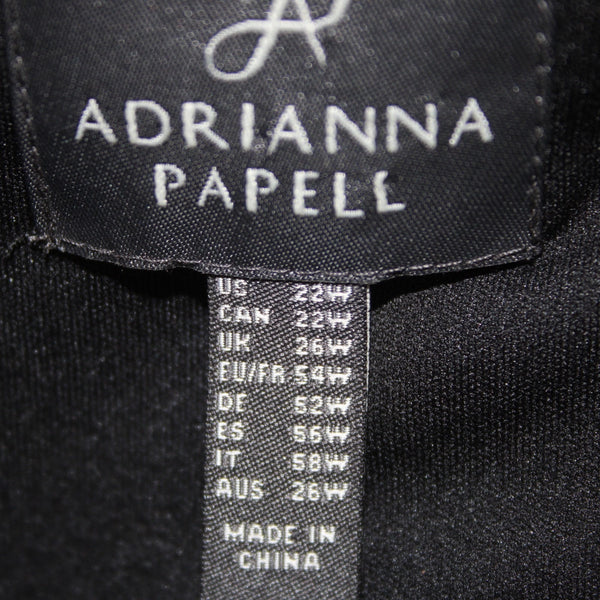 Adrianna Papell Jumpsuit NEW $199 Sz 22W x 29 Black Ruffled Blouson Polyester