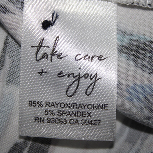 Nic Zoe NEW $148 Sz L Blue Multi Color Long Sleeve Button Up Rayon Spandex Top