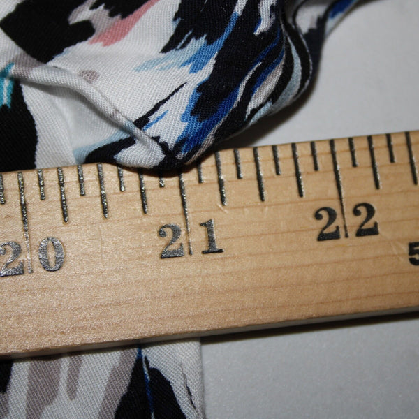 Nic Zoe NEW $148 Sz L Blue Multi Color Long Sleeve Button Up Rayon Spandex Top