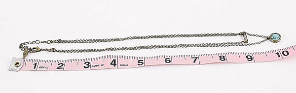 Chloe 16"+ 2" Goldtone Double Chain Turquoise Rhinestone Necklace