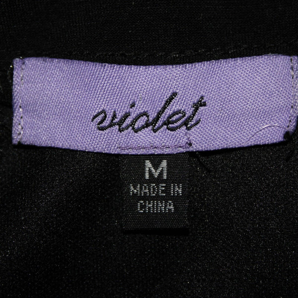 Violet Sz M Black Silver Beaded Sleeveless Round Neck No Fabric Label  AS IS Top