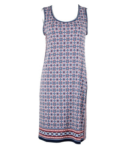 Max Studio NEW $98 Sz XS Blue Red White Sleeveless Polyester Spandex Dress