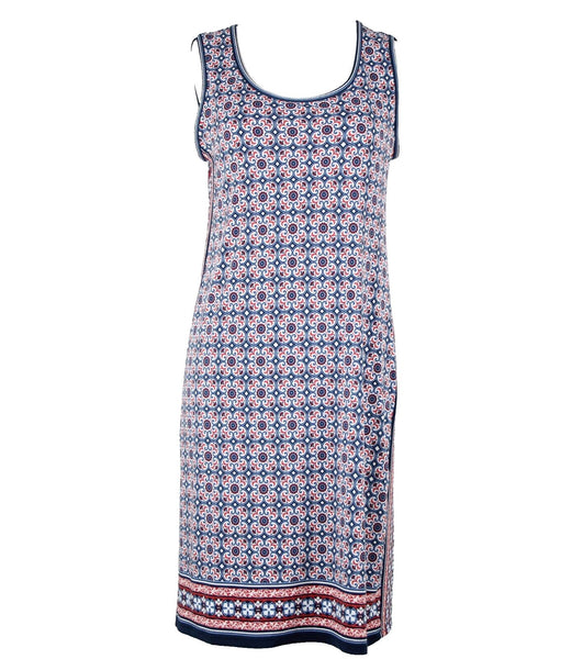 Max Studio NEW $98 Sz XS Blue Red White Sleeveless Polyester Spandex Dress