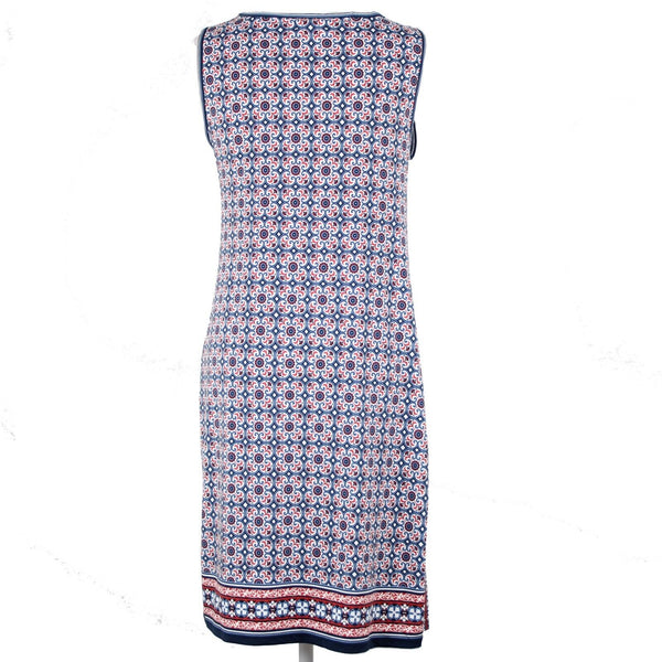 Max Studio NEW $98 Sz XS Blue Red White Sleeveless Polyester Spandex Dress