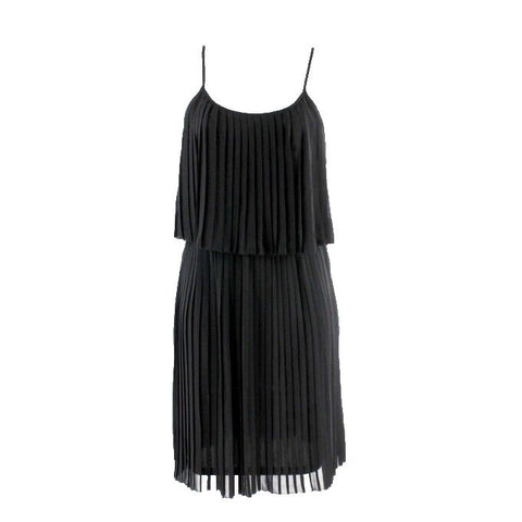 Kensie NEW $128 Sz 8 Black Chiffon Pleated Overlay 100% Polyester Dress