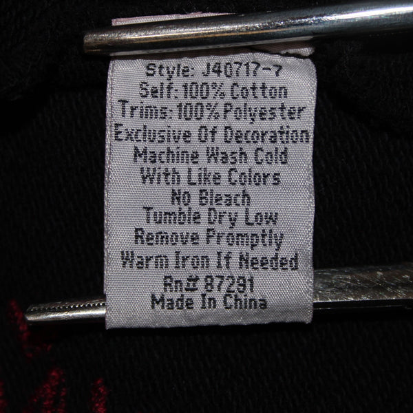 Johnny Was Jacket Sz L Black Cotton Red Poly Embroidered 3/4 Sleeve Wrap Jacket