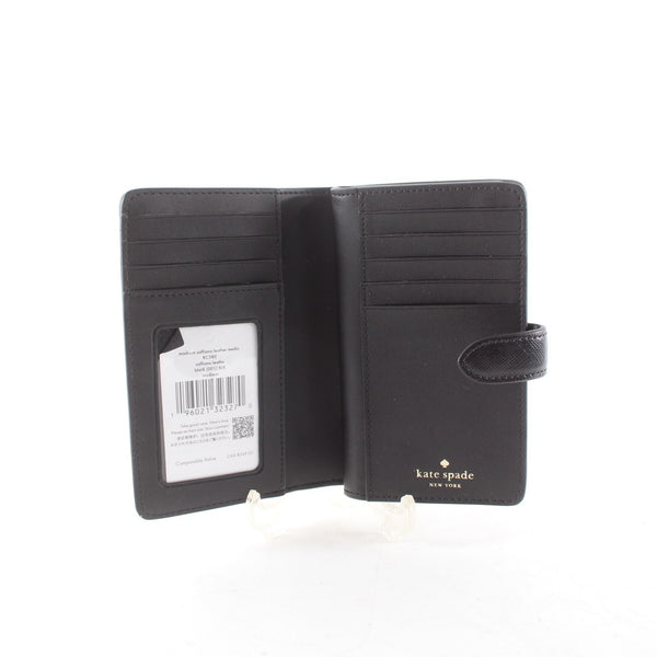 Kate Spade Wallet NEW $249 5 x 3 x 1 Black Gold Tone Inner Card Slots Leather