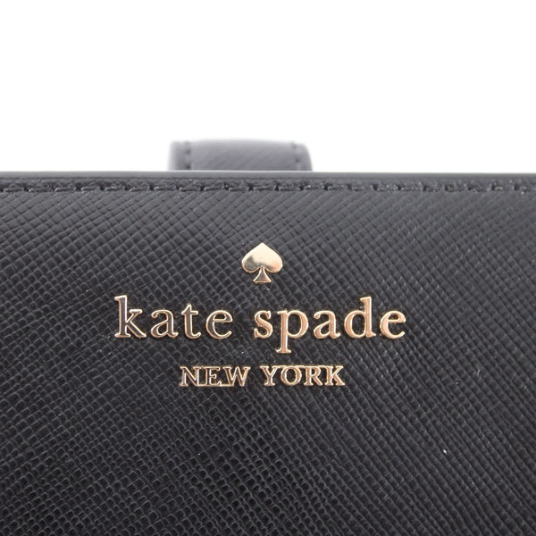 Kate Spade Wallet NEW $249 5 x 3 x 1 Black Gold Tone Inner Card Slots Leather