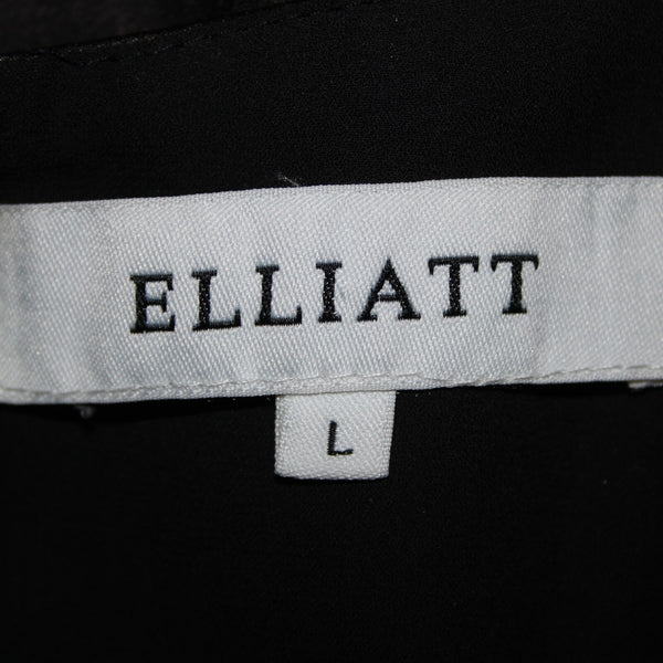 Elliatt Sz L Black Halter Asymmetrical Lined 100% Polyester Dress