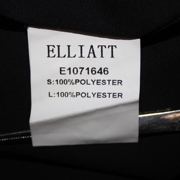 Elliatt Sz L Black Halter Asymmetrical Lined 100% Polyester Dress