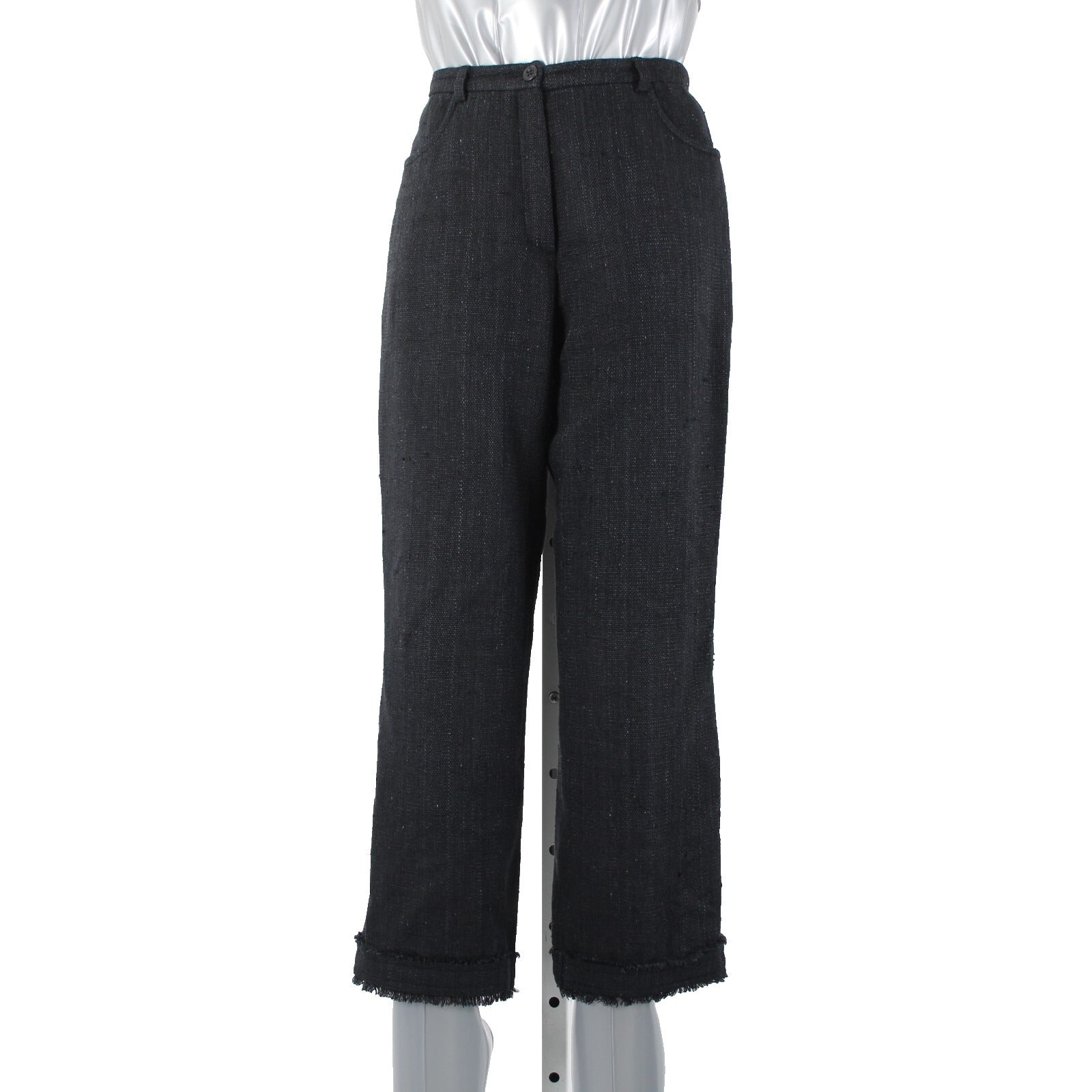 Escada Sport Sz 34 x 24 Black Unlined Pockets 100% Silk Capri Pant