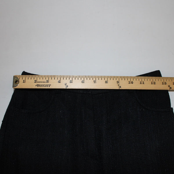 Escada Sport Sz 34 x 24 Black Unlined Pockets 100% Silk Capri Pant