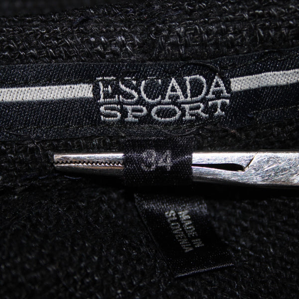 Escada Sport Sz 34 x 24 Black Unlined Pockets 100% Silk Capri Pant