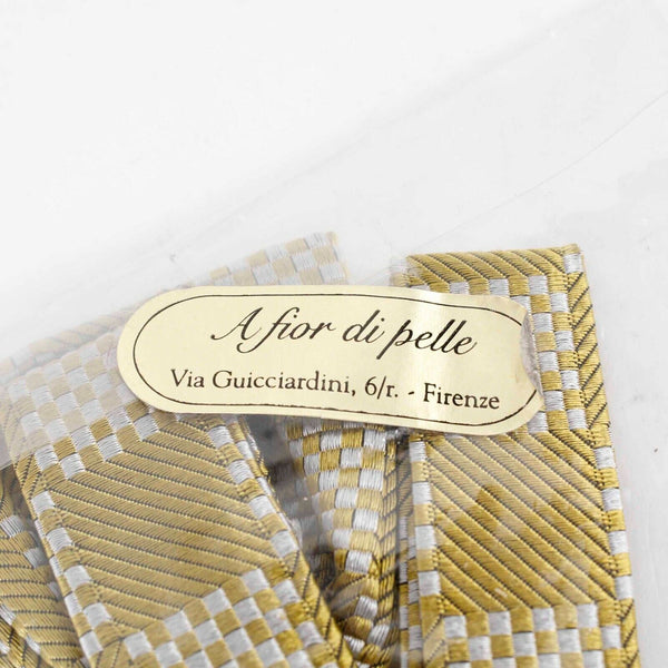Via Guicciardini  NEW 6/R Gold Lt Gray Bow Tie