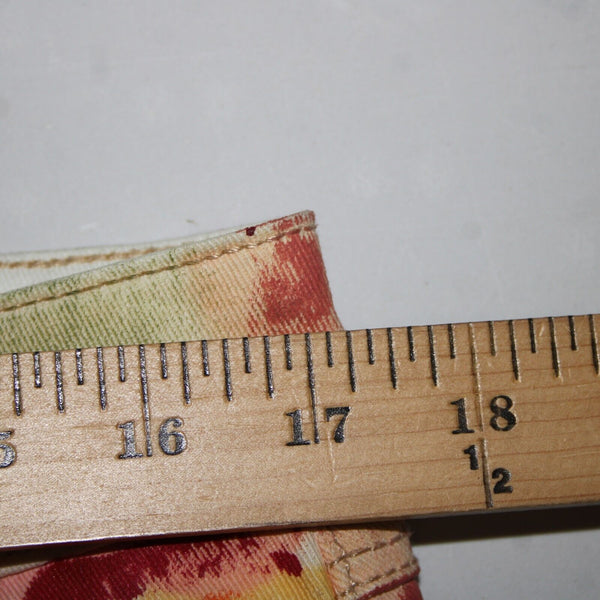 Anthropologie Sz 29 Pink Multi Color Hand Painted Denim Cotton Spandex Skirt