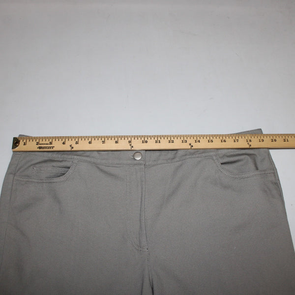 Eileen Fisher Pant NEW $128 Sz 1X x 29.5 Stone Gray Straight Cotton Spandex Pant