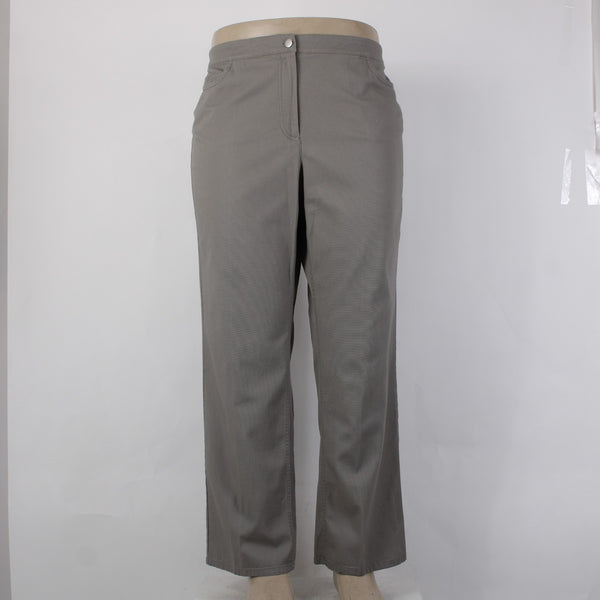 Eileen Fisher Pant NEW $128 Sz 1X x 29.5 Stone Gray Straight Cotton Spandex Pant