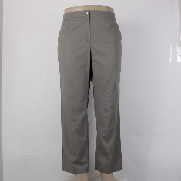 Eileen Fisher Pant NEW $128 Sz 1X x 29.5 Stone Gray Straight Cotton Spandex Pant