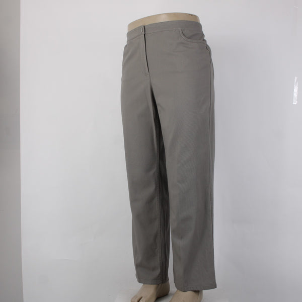 Eileen Fisher Pant NEW $128 Sz 1X x 29.5 Stone Gray Straight Cotton Spandex Pant