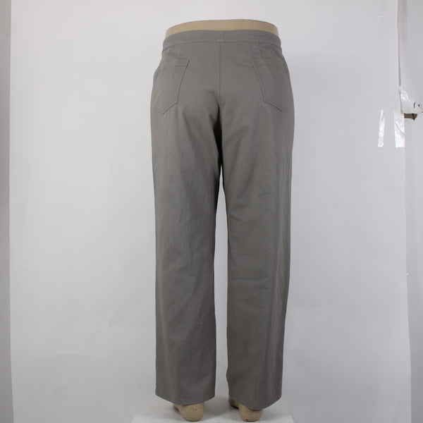 Eileen Fisher Pant NEW $128 Sz 1X x 29.5 Stone Gray Straight Cotton Spandex Pant