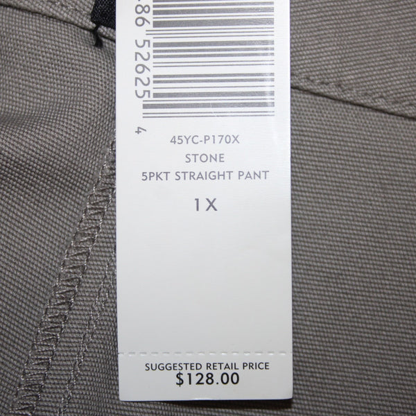 Eileen Fisher Pant NEW $128 Sz 1X x 29.5 Stone Gray Straight Cotton Spandex Pant