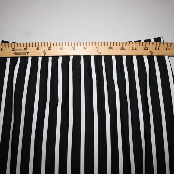 Yon Design Moss Crepe Sz M Black White Striped Fringe Polyester Spandex Skirt