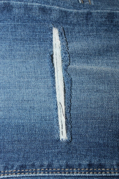 Just Black Sz 28 X 27 Blue Denim Distressed Skinny Cotton Blend Jean