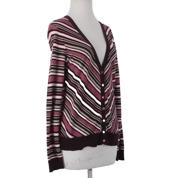 New York And Company Cardigan Sweater NEW $55 Sz XL Purple Pink Metallic Cotton