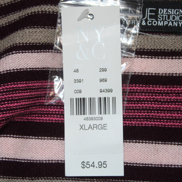 New York And Company Cardigan Sweater NEW $55 Sz XL Purple Pink Metallic Cotton