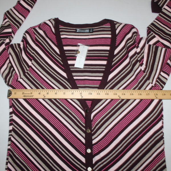 New York And Company Cardigan Sweater NEW $55 Sz XL Purple Pink Metallic Cotton