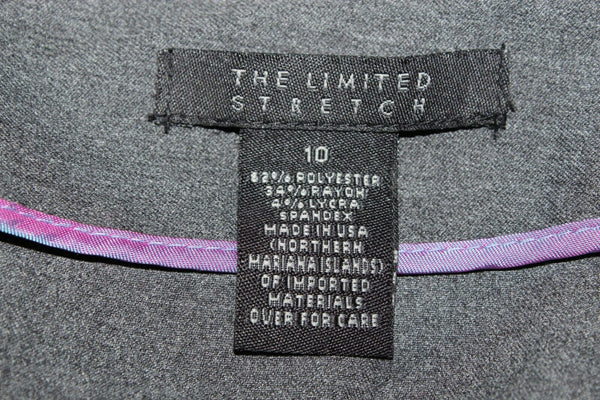 The Limited 10 Charcoal Pencil Poly Rayon Lycra Spandex Skirt