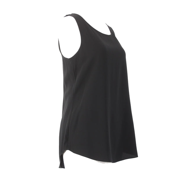 Eileen Fisher Top NEW Ballet Sz SP Black Round Neck 100% Silk Top