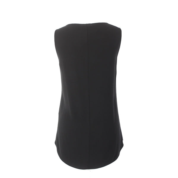 Eileen Fisher Top NEW Ballet Sz SP Black Round Neck 100% Silk Top