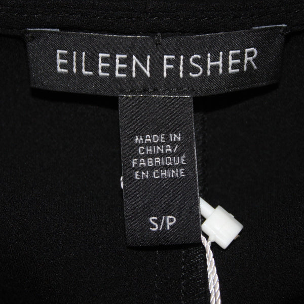 Eileen Fisher Top NEW Ballet Sz SP Black Round Neck 100% Silk Top